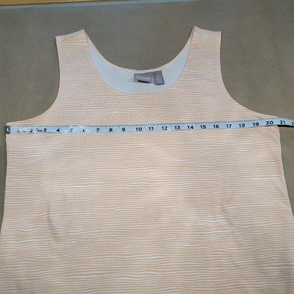 Chico's Size 3 (XL/16) Peach & White Abstract Striped Tank Top, Exc. Used Cond. - Picture 11 of 12